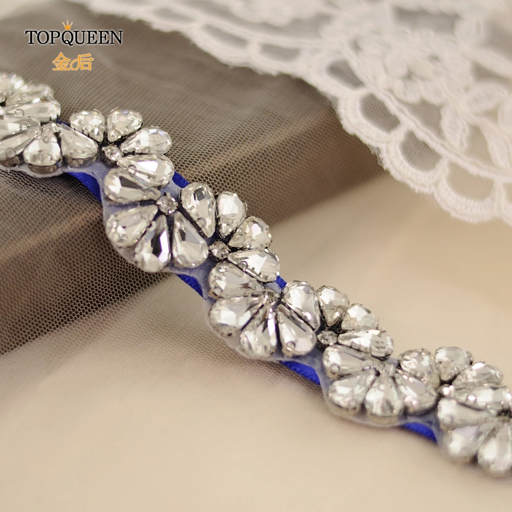 TOPQUEEN S291, женский пояс, серебряный пояс со стразами, кристаллы, свадебное вечернее платье, пояс-кушак ручной работы, вечерние ремни для невесты