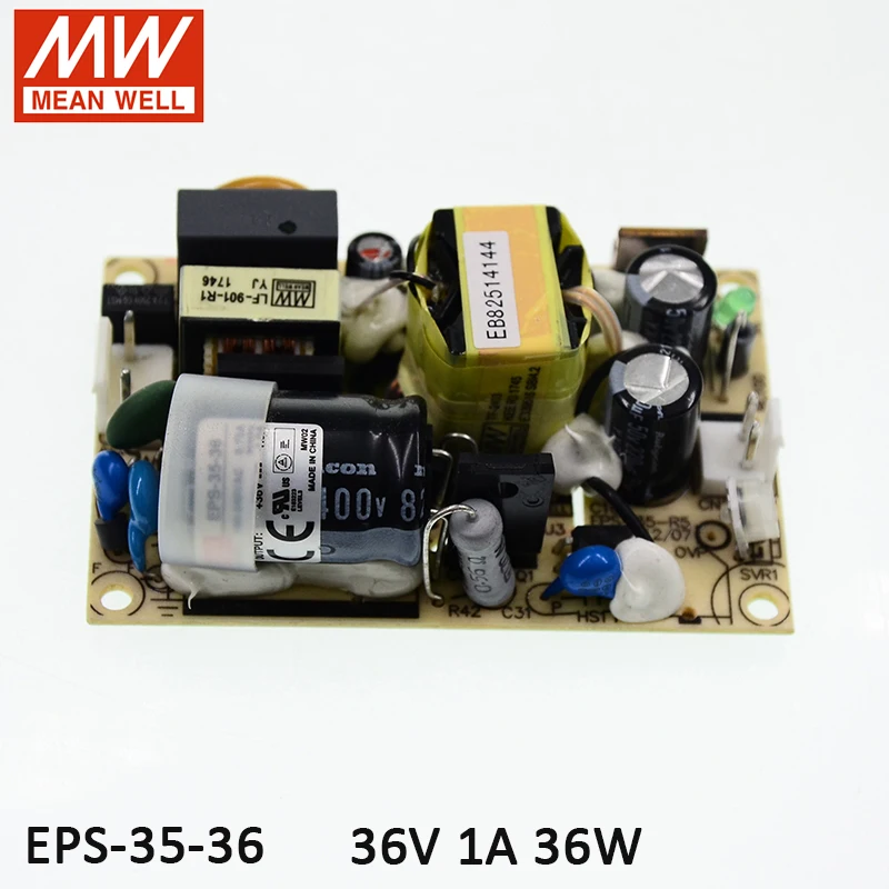 MEAN WELL EPS-35-36 36 Вт Промышленный источник питания с открытой рамой 110 В/220 В