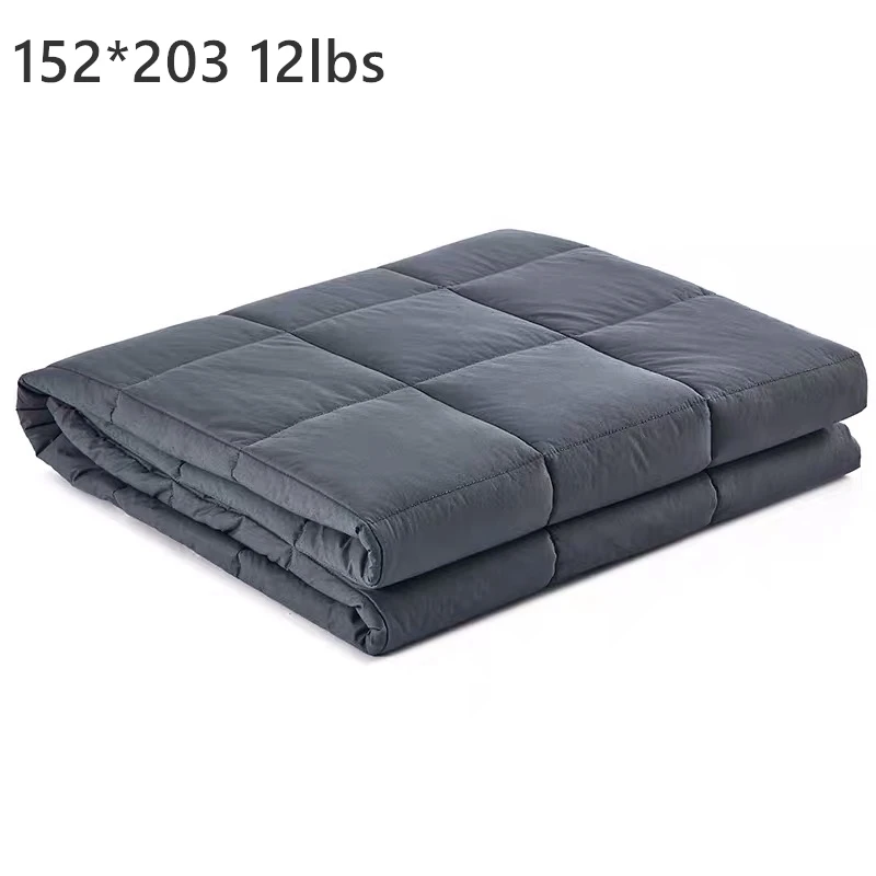 

12lbs 152x203cm 60x80" Queen Size 100% Natural Cotton Grey Weighted Idea Cooling Weighted Blankets