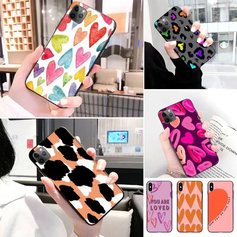 Мягкий черный чехол для телефона Big Love IphoneX XS 11 11Pro 5 5s SE 6 6s Plus 7 8 2020 | Мобильные