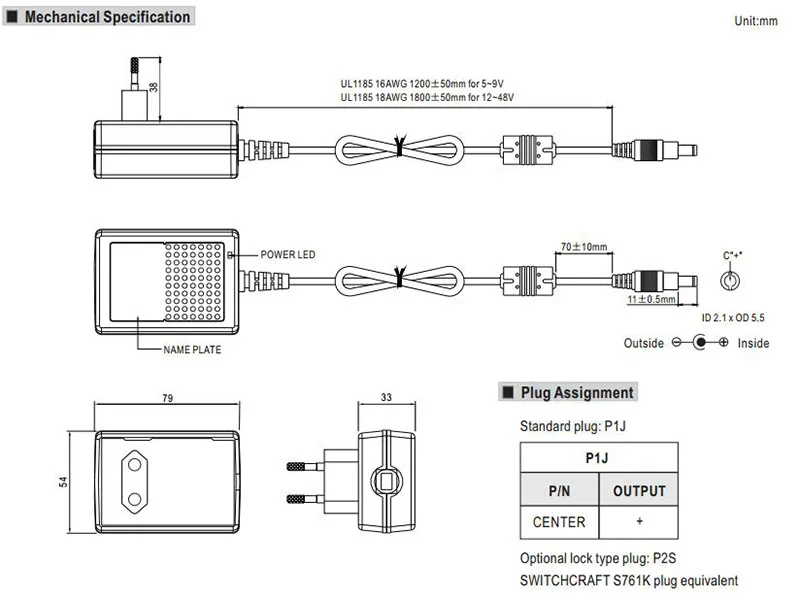 GSM18E09-P1J Power supply 9V 2A-6