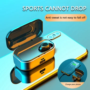 

Bluetooth 5.0 Headset TWS Wireless Waterproof Sports Single Ear Earphones Mini Stereo Headphones Earbuds Earphones