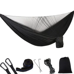 Hamac de Camping en tissu Nylon Parachute, ouverture rapide et automatique, hamac d'extérieur simple et Double avec moustiquaire 