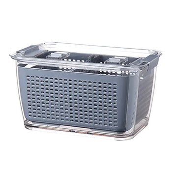 

Multifunctional Storage Box Fresh-Keeping Box Plastic Wash Fruit and Vegetable Drain Basket for Kitchen Drain Basket B