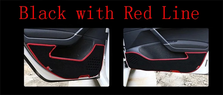 4 шт. тканевые коврики для защиты дверей анти-удар декоративные колодки для Honda Civic 8th до 2010 - Название цвета: Красный