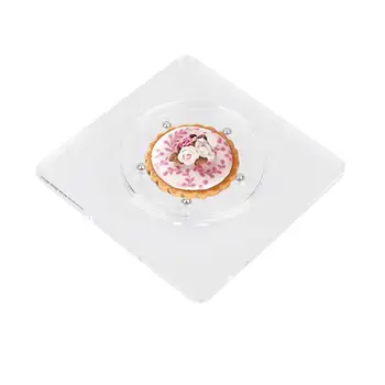 

1PC Acrylic Cake Rotary Base Practical Turnable Cake Stand Rotating Round Base Baking Tool Revolving Stand For Cake Baking