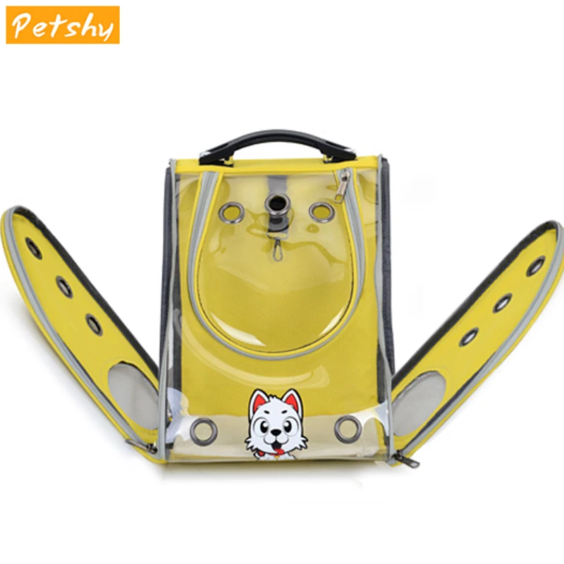 Petshy Portable Travel Cat Carrier Backpack Window Transparent Pet Space Capsule Carrier Bag Puppy Small Dogs Cat Carrying Bag