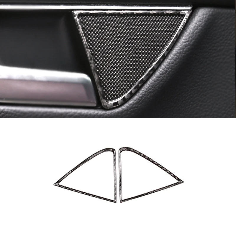 Для Mercedes Benz C Class W204 2007-2013 углеродное волокно Автомобильная задняя дверная ручка аудио рамка динамика наклейка крышка громкоговорителя отделка