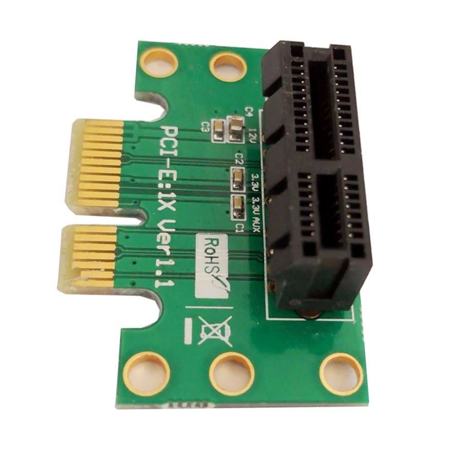 3 устройства PCI Express (PCI E ) 1X переходная карта адаптера 90 градусов для серверного