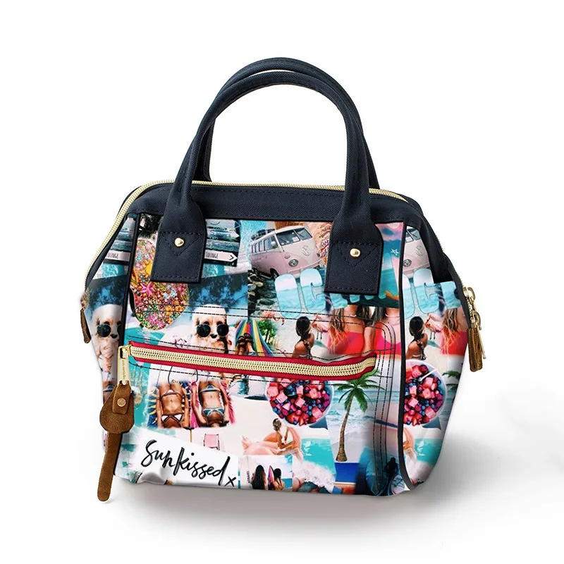

Oxford Cloth Backpack Korean-style Three-purpose Bag Multi-functional Backpack WOMEN'S Messenger Bag Fashion Printed Small Cloth