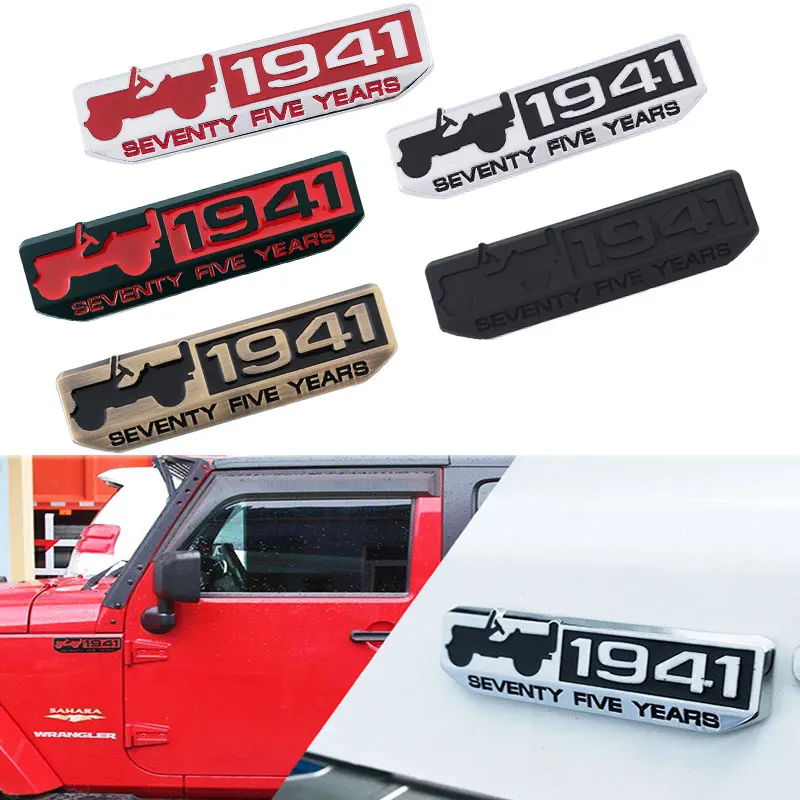 

Car Accessories Rear Trunk Sticker Metal Decal 1941 Logo Emblem for Jeep Wrangler Cherokee Compass 2017 2018 Patriot Renegade