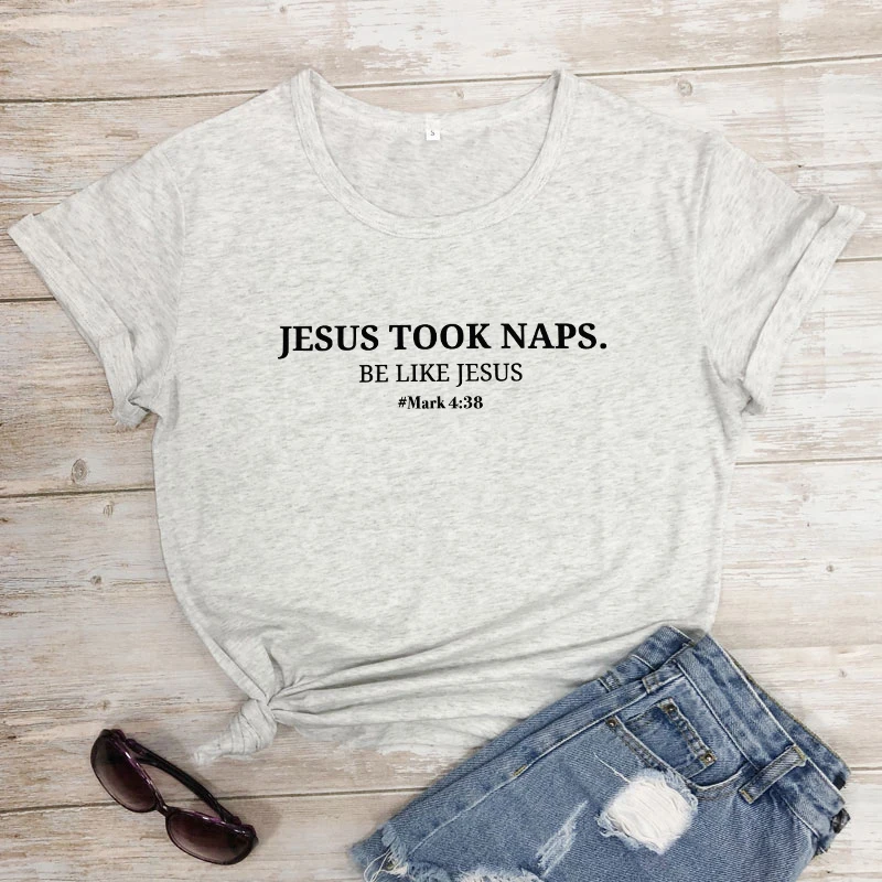 Jesus Take Naps Be Like Jesus Mark 4:38 футболка Писание стих из Христианской Библии Цитата футболка Повседневная унисекс женская футболка со слоганом Топ - Цвет: marble-black text