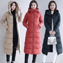 

Sent within 12h Large M-6xl Woman Jacket Winter Down Parkas Coats Lengthen Warm Quilted Cotton Jacket for Women Hooded Outwear