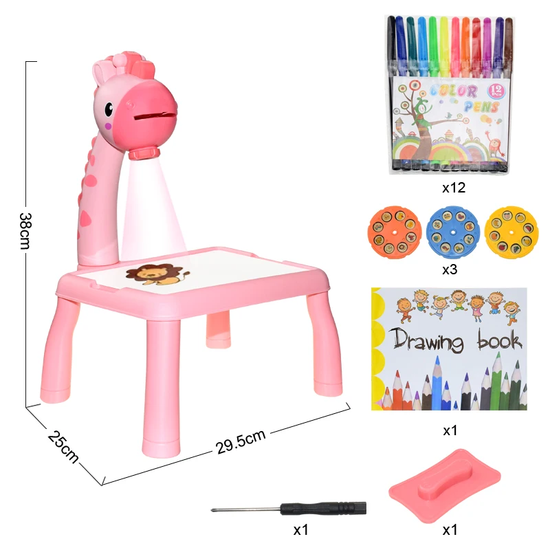 Children Led Projector Art Drawing Table Toys Kids Painting Board Desk Arts Crafts Educational Learning Paint Tools Toy for Girl - Image 5