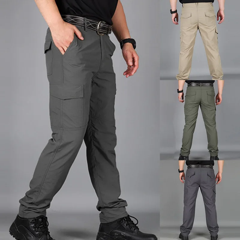 Мужские брюки карго, мужские брюки с несколькими карманами, мужские армейские брюки, повседневные рабочие брюки, армейские зеленые брюки карго, Мужские размеры S-4XL