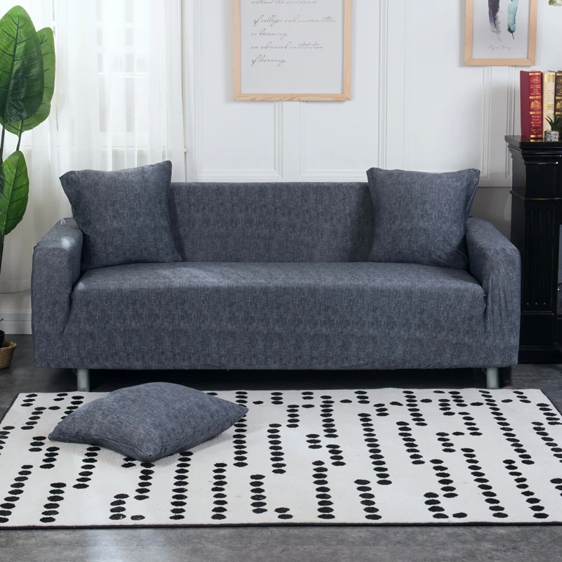

2019 New Style Grey Elastic Sofa Cover All-inclusive Stretch Slipcover Couch Cover Sofa Cover For Living Room Pets Armchair