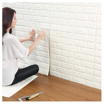 

3D Wall Stickers 5Pcs Imitation Brick Bedroom Decor Waterproof Self-adhesive Wallpaper for Living Room Kitchen TV Backdtop Decor