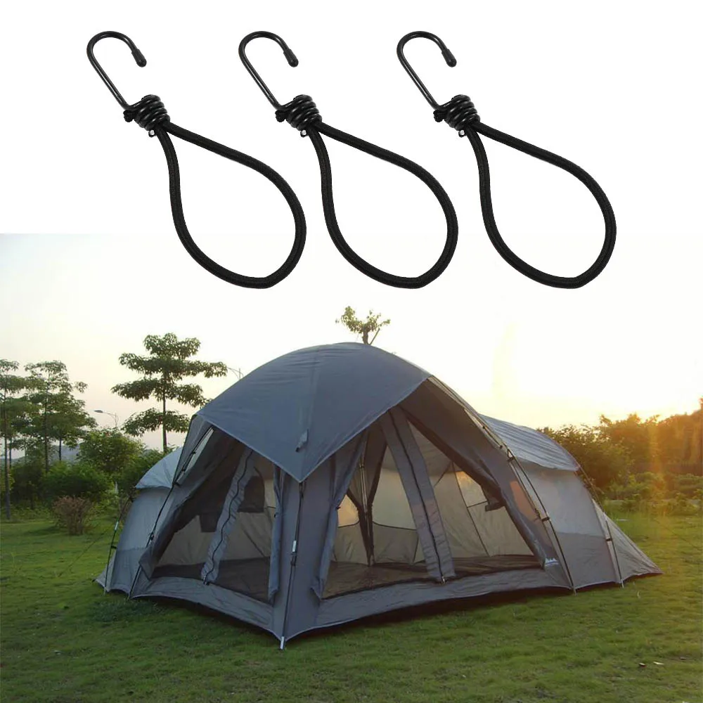 Elastic Bungee Cord Metal Hooks Luggage Straps Tarp Tie Downs Outdoor  Camping Shelter Tent Canopy Stretch String Rope - AliExpress
