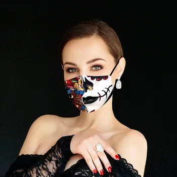 

Halloween Novelty Print Mask For Women Men Adults Fashion Party Face Cover Reusable Washable Fabric Mask Mascherina Lavabile#20