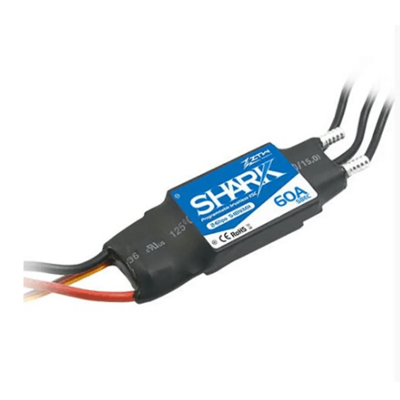 ZTW Shark 60A BEC водонепроницаемый бесщеточный ESC для лодки с системой водяного