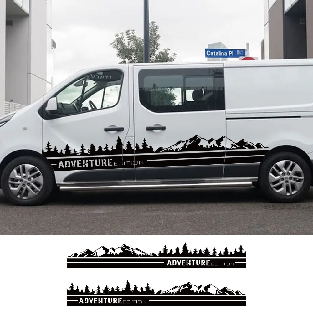 2PCS Car Door Stickers For Renault Trafic 3 2 MK1 MK2 MK3 Tuning Accessories Camper Van Side Stripes Graphics Vinyl Film Decals |