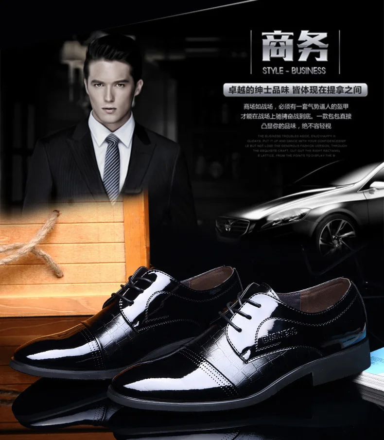 

Four Seasons Hot Selling Luxury Craft Crocodile Pattern Men Pointed-Toe Business Formal Wear Leather Shoes Breathable MEN'S SHOE