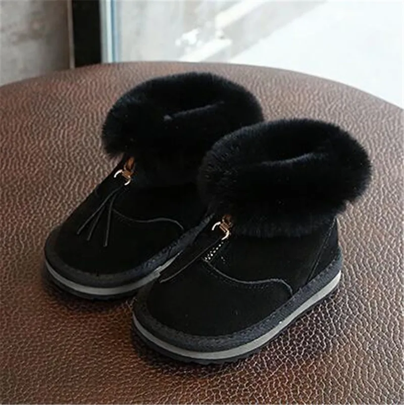 black Weoneit/От 0 до 3 лет; детские зимние ботинки; обувь для девочек и мальчиков; модные ботинки с мягкой подошвой для маленьких девочек; зимние детские ботинки - Цвет: black
