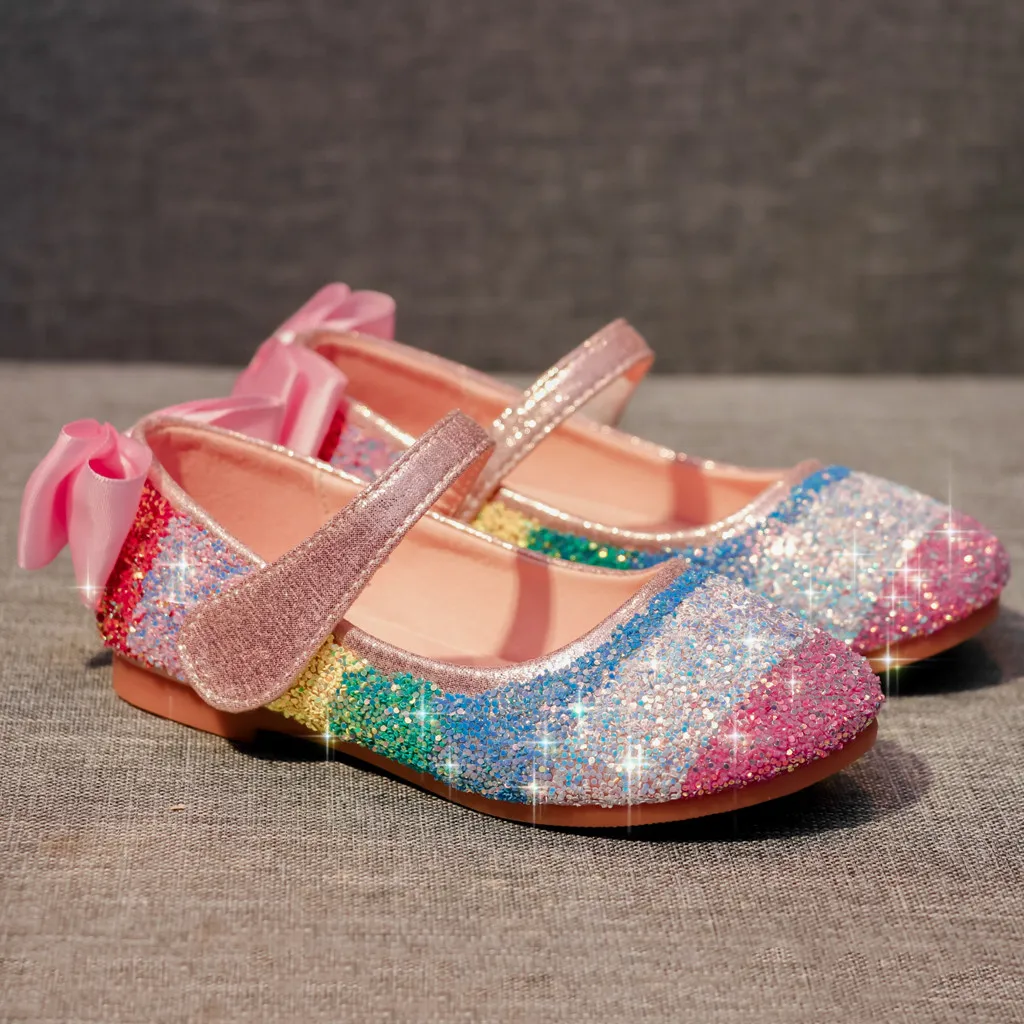 Обувь для девочек; Детская уличная обувь на мягкой подошве с бантом; детская кожаная однотонная обувь; кожаные туфли принцессы с бантом; кроссовки;# G2