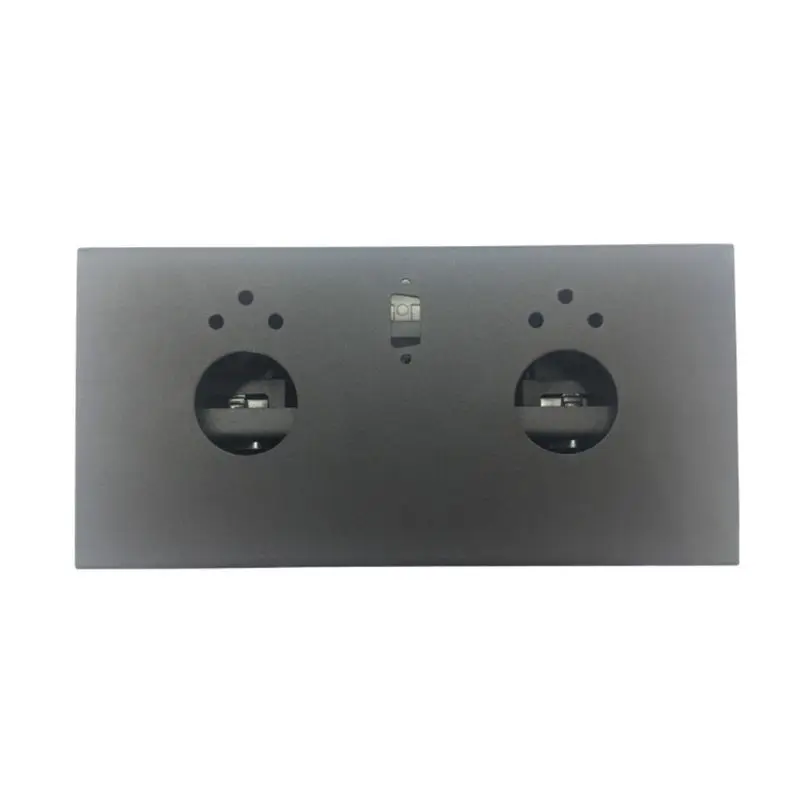 

EU Plug Metal Plate Pop-up 2 Power Socket Dual USB Charge Port Desktop Outlet