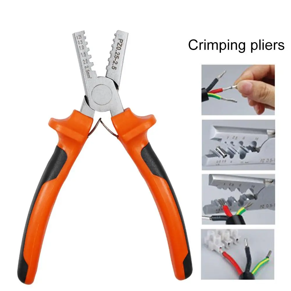 

High Quality PZ0.25-2.5mm MINI Crimping Tool Crimping Plier Multi Tool Tools Plastic Handle Crimping Tool Tubular Terminal Kit