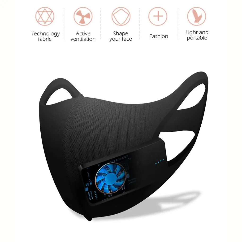 Smart Mask With BreathableValve Electric Face Mask Air Purifying Replaceable Chip Men Women