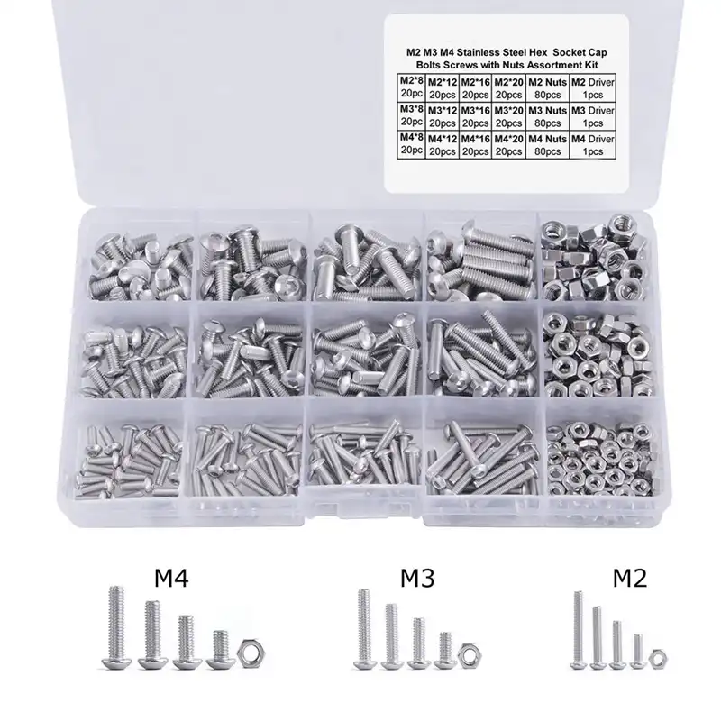 M3 M4 Metric Socket Screw Assorted Box Kit Set 480pcs
