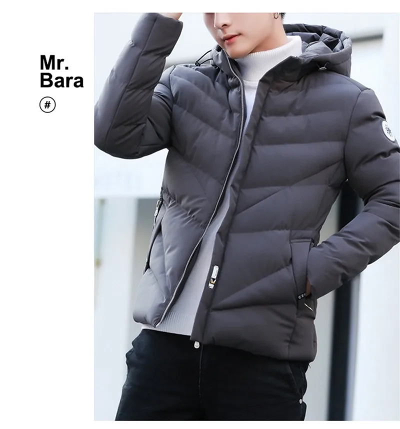 Северная зимняя куртка-бомбер мужская корейская модная стеганая теплая парка с капюшоном модные теплые уличные пальто размера плюс 4XL