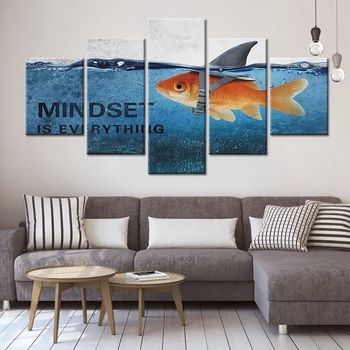 

Underwater Goldfish Water Shark Fish 5 Pieces Canvas Painting Mindset Posters Prints Wall Art Picture Home Decor