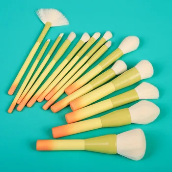

Gradient Color 14pcs Makeup Brushes Set Cosmetic Blending Powder Foundation Eyebrow Eyeshadow Blush Brush Kit Make Up Brush Tool