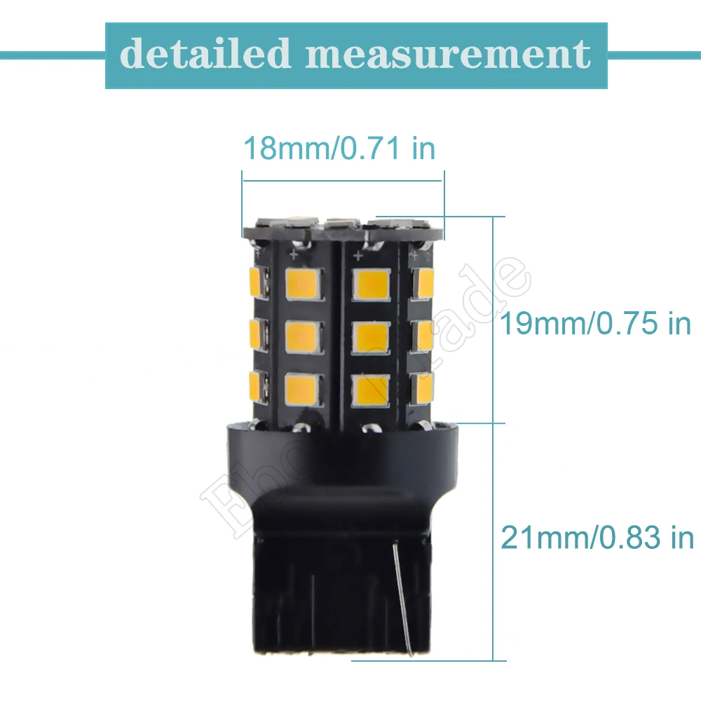 Пара автомобиля светодиодный T20 7440 W21W 1156 BA15S P21W BAU15S PY21W 2835 33 SMD Янтарный оранжевый