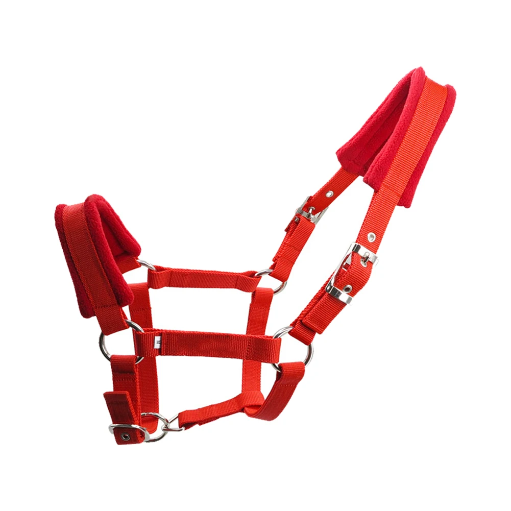 Флисовый мягкий защитный спортивный несколько размеров утолщенный открытый практичный конский Холтер съемный прочный регулируемый ремень - Цвет: Red S