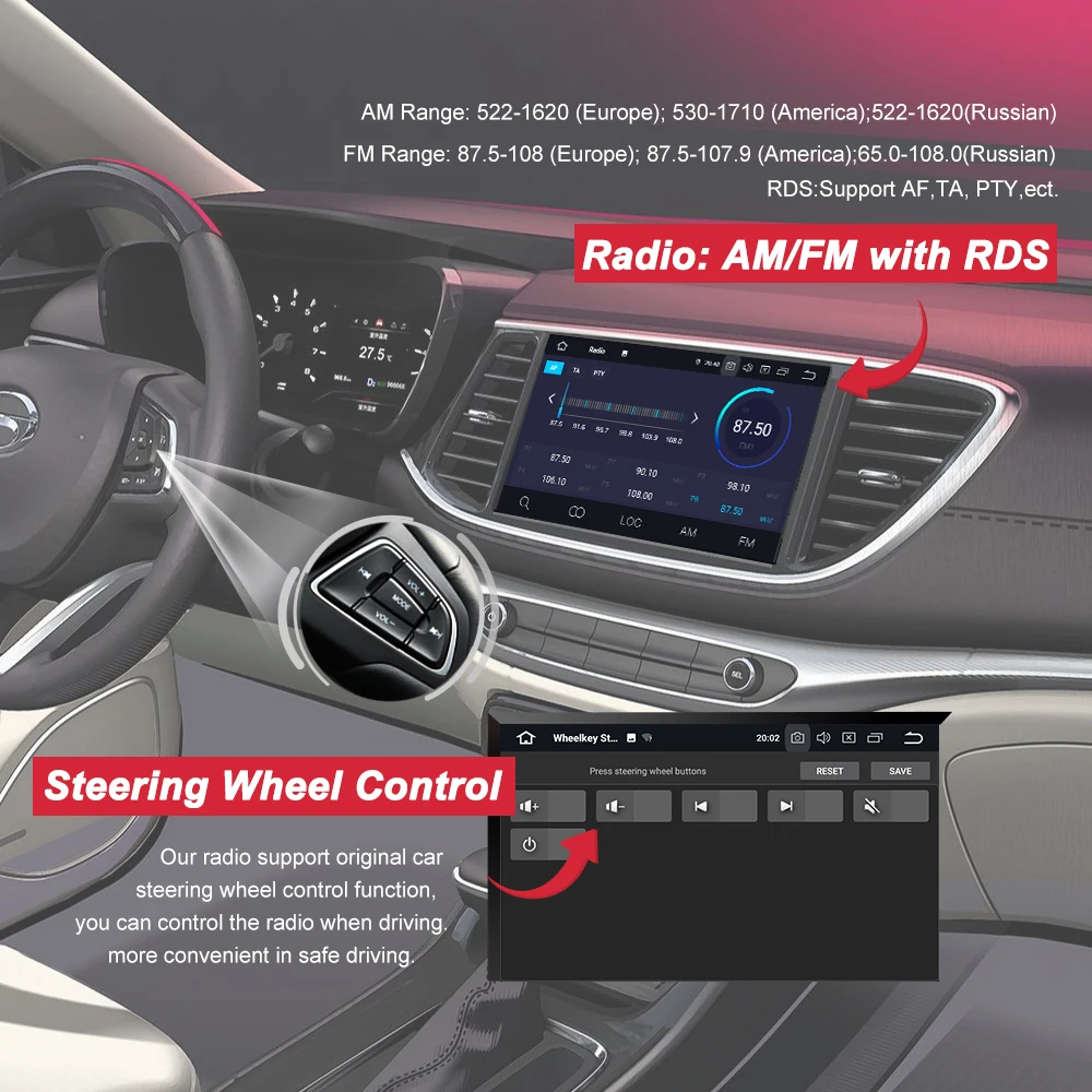 Cheap Bonroad Android 9.0  2Din Car DVD GPS Navigation For Corolla E120 BYD F3 Capacitive Screen WIFI 3G USB Car Radio Video FM RDS 2