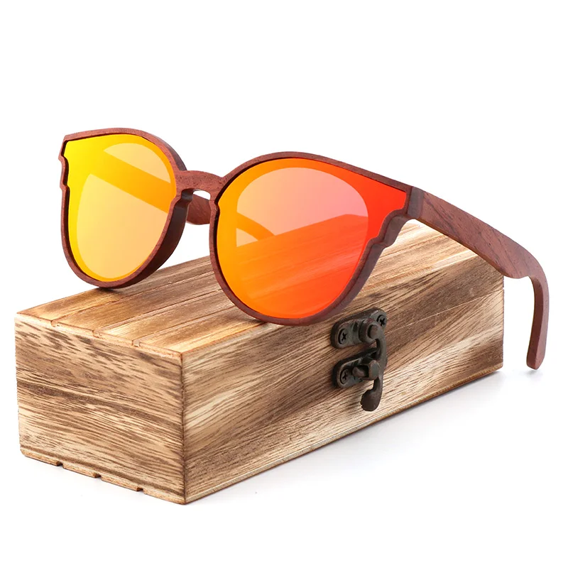 

2019 New Fashion Cat eyes Women Sunglasses Handmade Environmentally Friendly Solid Wood Frame Glasses Travel Shooting Sunglasses