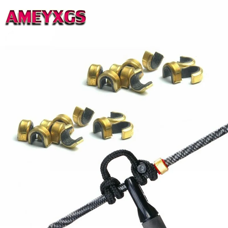 

10/20/30/50pcs Archery Bow String Nock Brass Points Nocking Buckle Clips Compound Bow String Protector For Hunting Shooting Acce