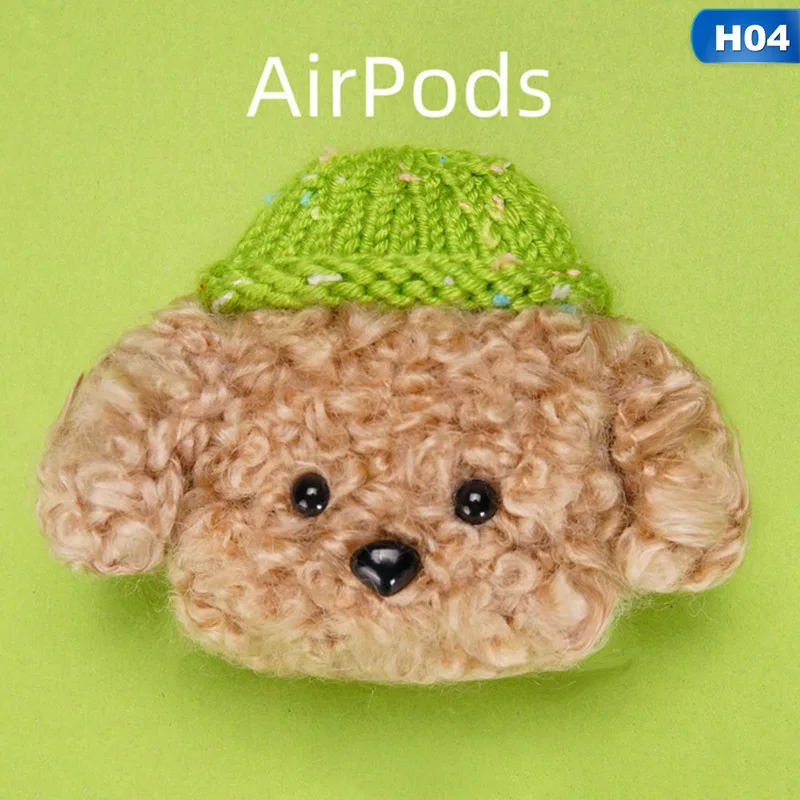 Для AirPods Pro беспроводной зарядный чехол вязаный прекрасный плюшевый анти-потеря защитный кожаный чехол милый Повседневный шерстяной набор Вязание