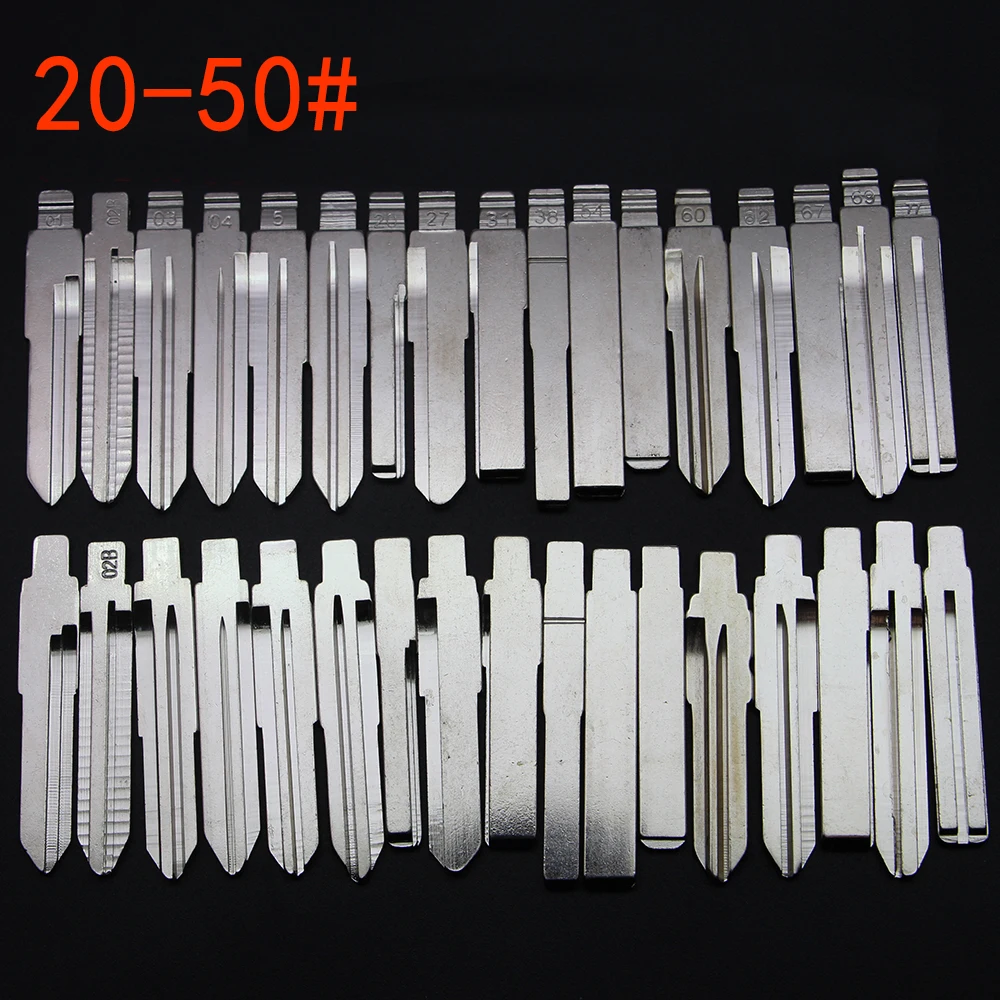 

20-50# 20# 22# 25# 26# 27# 28# 29# 31# 38# 39# 40# 50# Key Blade Car key embryo Car Key Embryo replacing the key head
