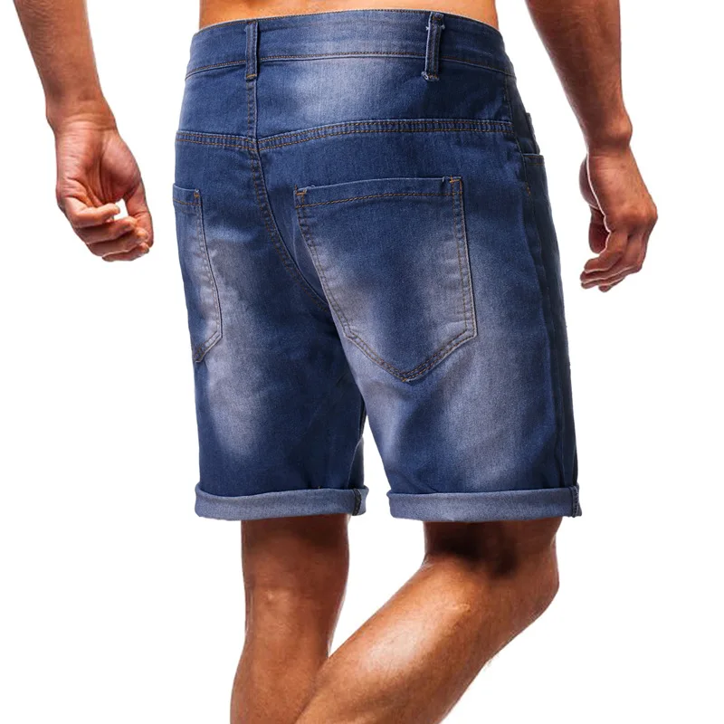 גברים של אופנה חדשה מקרית ripped אור צבע סדרת כחול ניגודיות slim מכנסי קיץ מכנסיים XL