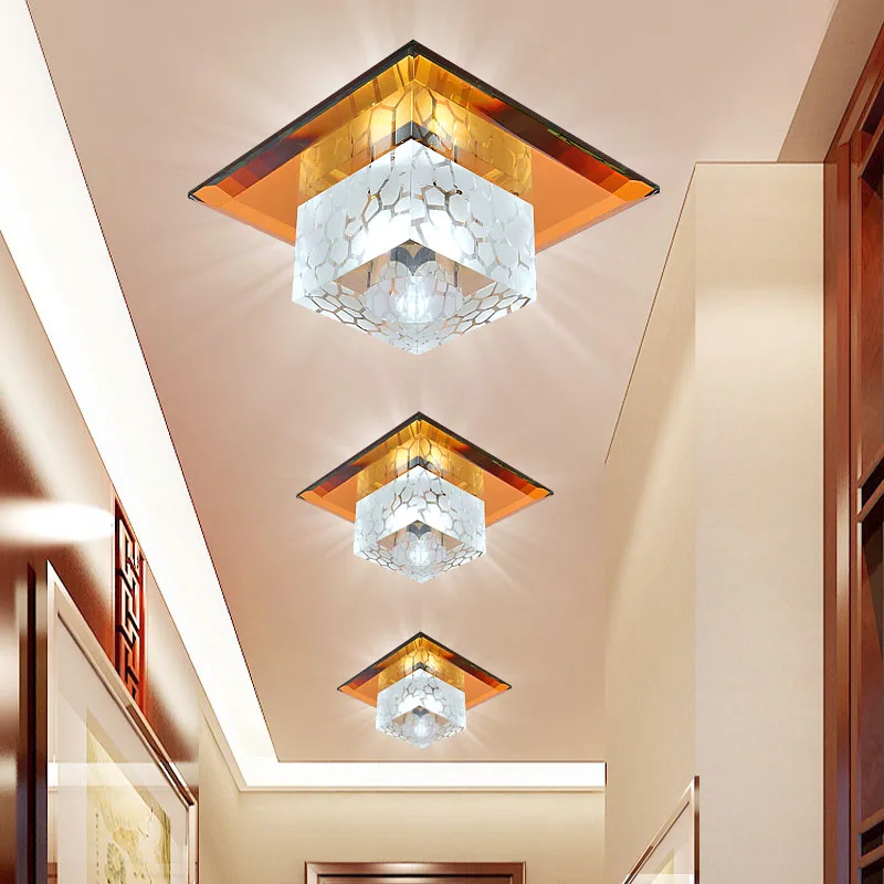 Crystal Led Ceiling Lights Modern Plafonnier Led Ceiling Lamp 3W Bedroom Living Room Lights Plafondlamp Aisle Corridor Porch AC