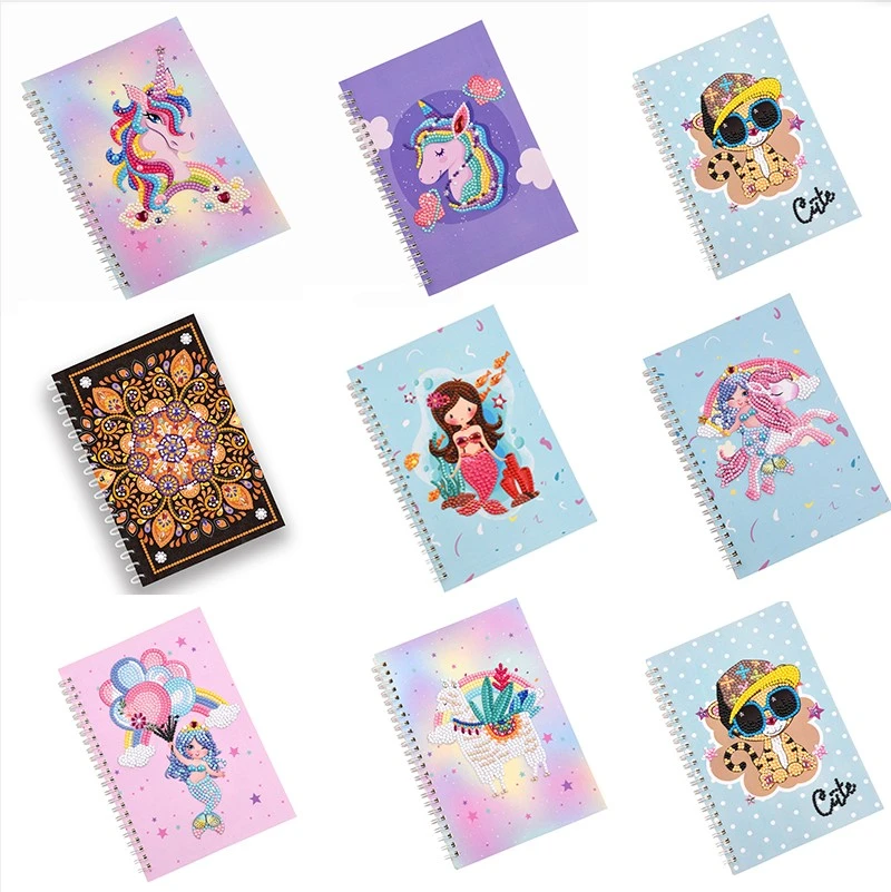 2021 Factory hot Christmas sale wholesale diamond painting small notebook A5 size 60 pages