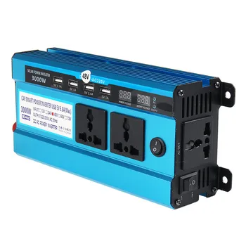 

3000W Inverter DC 12V 24V 48V To AC 220V Power Voltage Convertor Transformer Solar Power Inverter Double LCD Display 4USB
