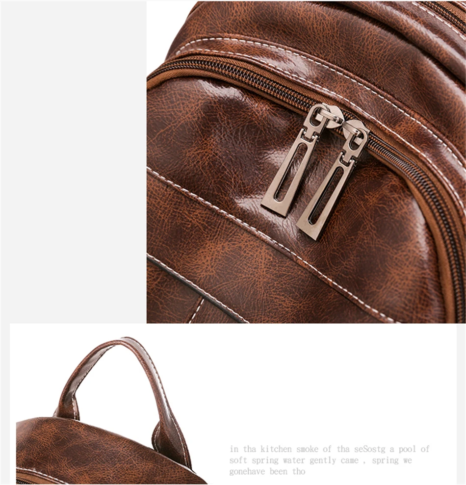 3 In 1 Luxury Soft Leather Women Backpacks Vintage Shoulder Bags for Teenage Girls Mochila Feminina Ladies Light Travel Backpack