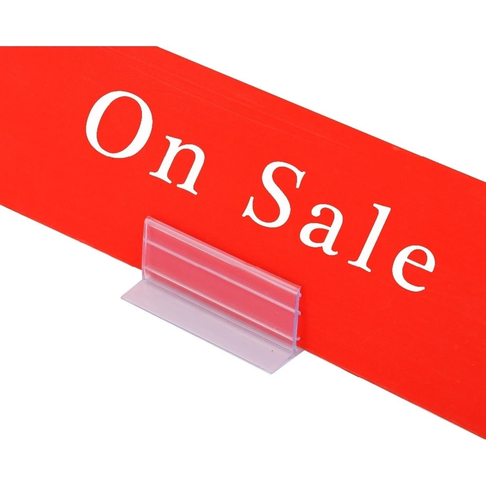 

Clear Pop Card Sign Stand Supermarket Heavy Duty Guard Shelf Brackets Clip Adhesive Photo Holders
