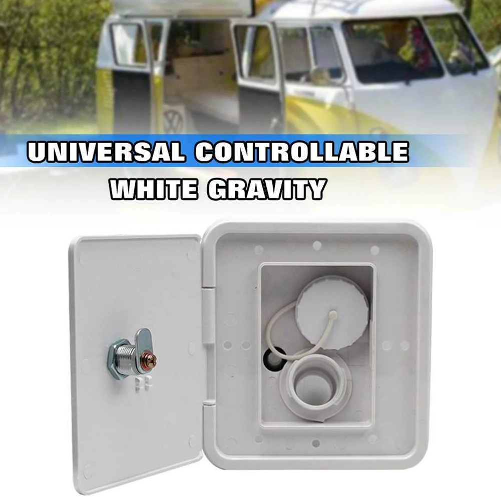 

Gravity Inlet Threaded Accessories Square With Keys Screws Hatch Cover Water Intake Lockable RV Trailer Caravan Plastic Parts