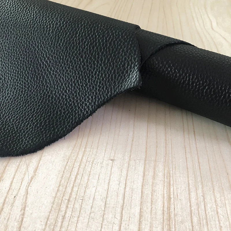 Real Cowhide Fabric Top Layer Cowhide Black Pebbled Pattern Sofa Soft Leather Case Backpack